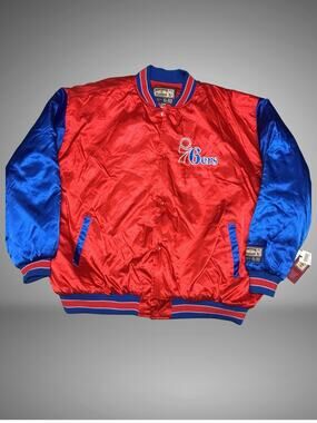 Vintage Hardwood Classics G-III Carl Banks Philadelphia 76ers Satin Jacket XXXL